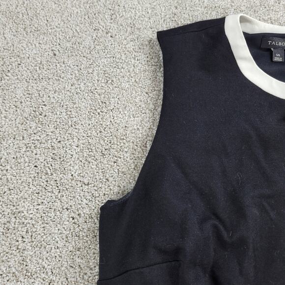 Talbots Womens Dress 14 Black Bow Sleeveless Ponte Stretch Preppy Sheath - Picture 6 of 12